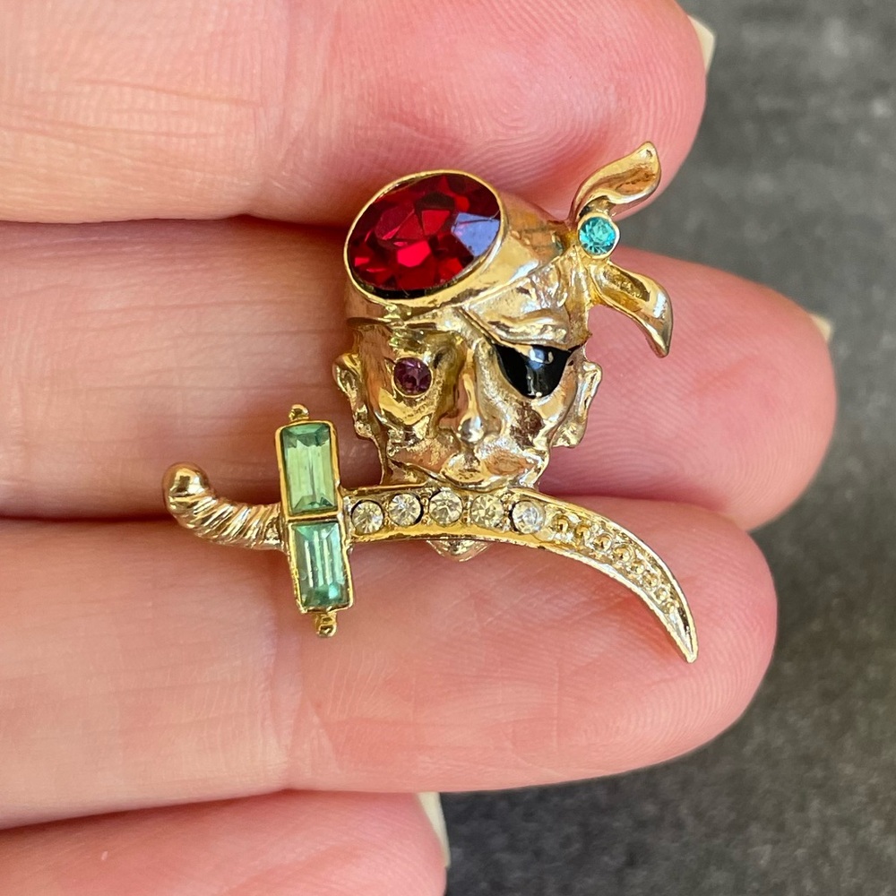 Vintage Coro Pirate Crystal Scatter Pin Brooch - Picture 6 of 16